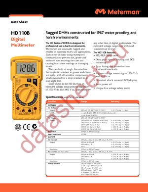 HD110B WITH NIST CERT OF CALIBRATION datasheet  